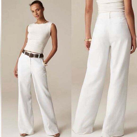 J Crew Carolina flare pant in stretch linen blend Size 12 - Picture 1 of 7